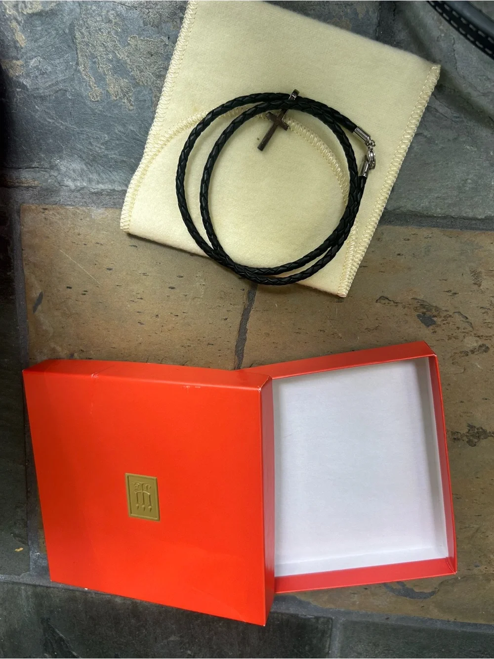 James Avery Cross on leather necklace